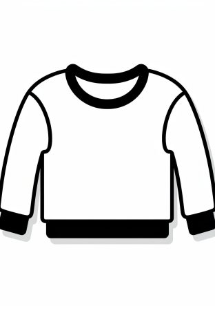 cute sweater icon design featuring a boldly black and white style. this kidcore-inspired design incorporates elements of staining and is influenced by the works of gene luen yang and michelangelo pistoletto. the design is available under a creative commons attribution license and includes an appealing use of empty space. ai generated